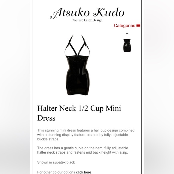 Atsuko Kudo 1/2 cup latex halter mini dress - Picture 2 of 12